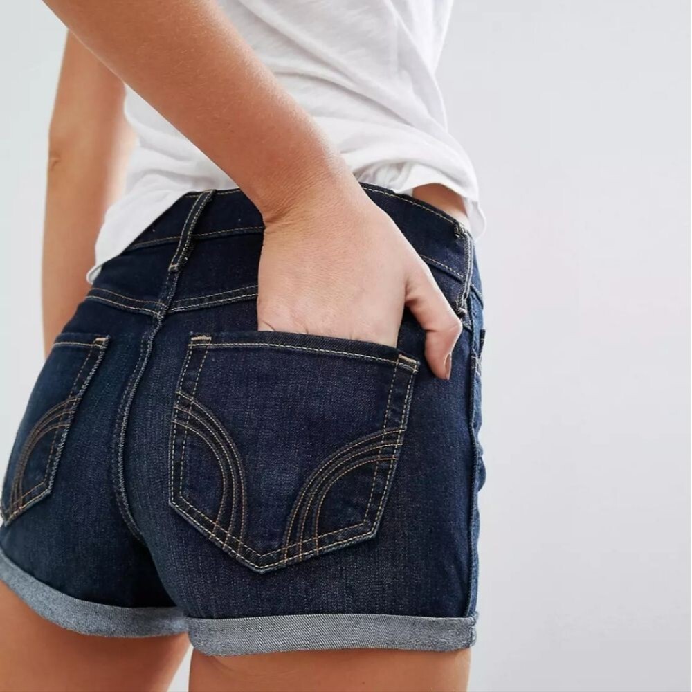 Hollister High Rise Casual Trendy Booty Shorty Short Jeans Juniors 5